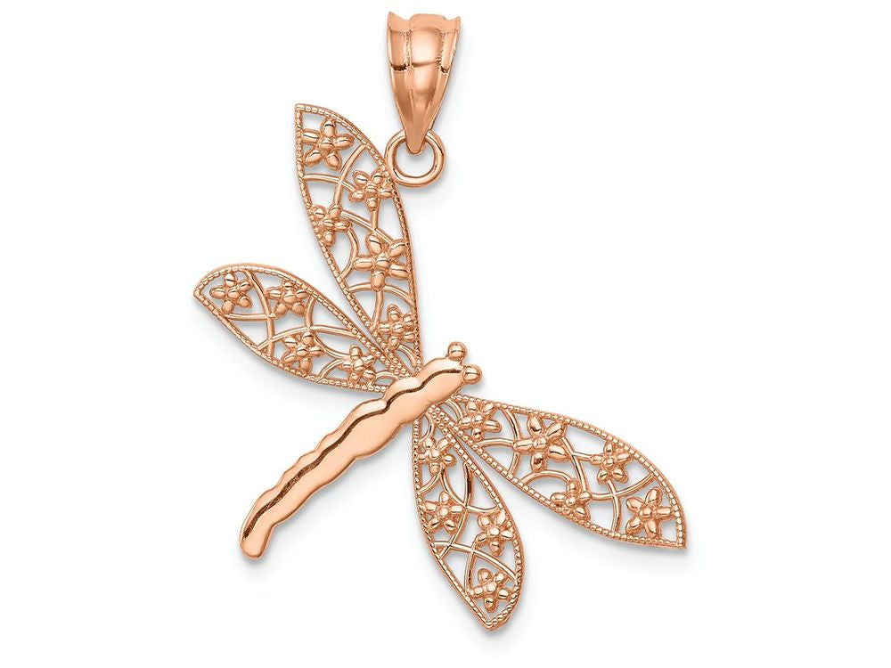 FJC Finejewelers 14k Rose Gold Polished Dragonfly Charm