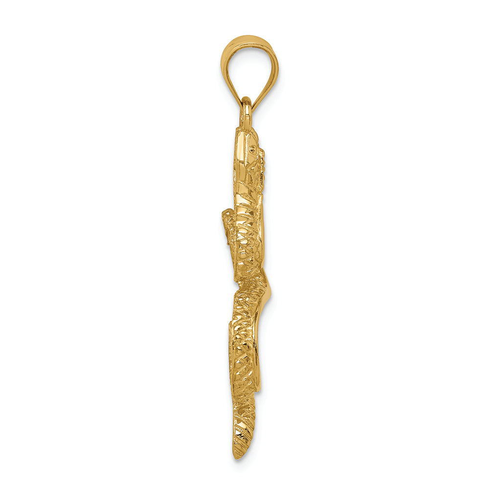 FJC Finejewelers 14k Yellow Gold Polished Textured Snake Charm