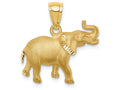 FJC Finejewelers 14k Yellow Gold Brushed Bright Cut Elephant Charm