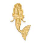 FJC Finejewelers 14k Yellow Gold White with Rhodium Brushed Bright Cut Mermaid Chain Slide Charm