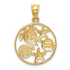 FJC Finejewelers 14k Yellow Gold White with Rhodium Polished Sealife Charm
