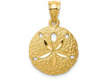FJC Finejewelers 14k Yellow Gold Brushed Bright Cut Sand Dollar Charm
