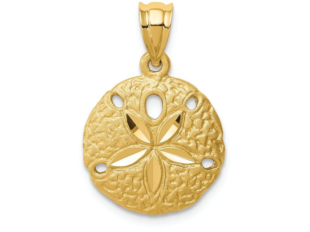 FJC Finejewelers 14k Yellow Gold Brushed Bright Cut Sand Dollar Charm