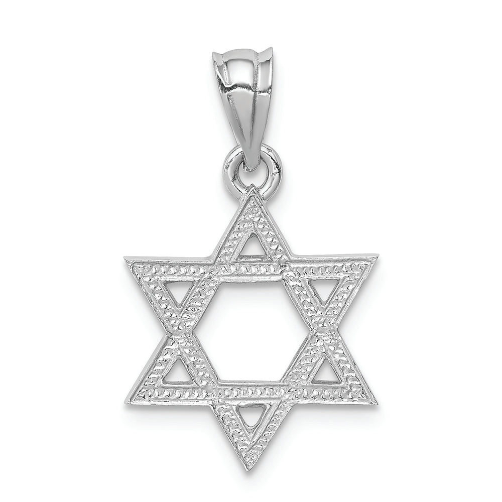 FJC Finejewelers 14k White Gold Polished Star Of David Charm