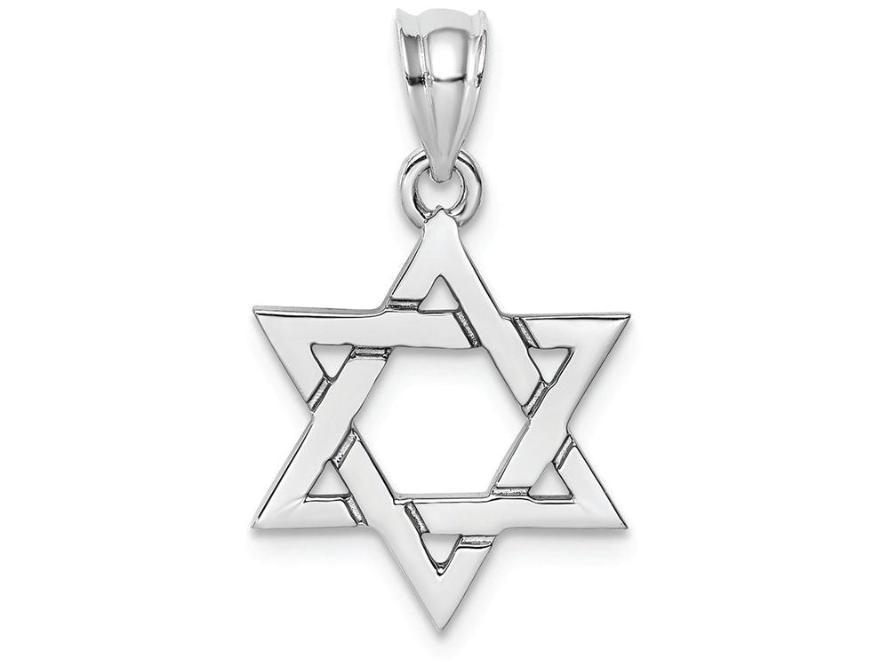 FJC Finejewelers 14k White Gold Polished Star Of David Charm