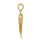 FJC Finejewelers 14k Yellow Gold Brushed 3d Italian Horn Charm
