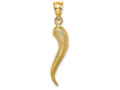FJC Finejewelers 14k Yellow Gold Brushed 3d Italian Horn Charm