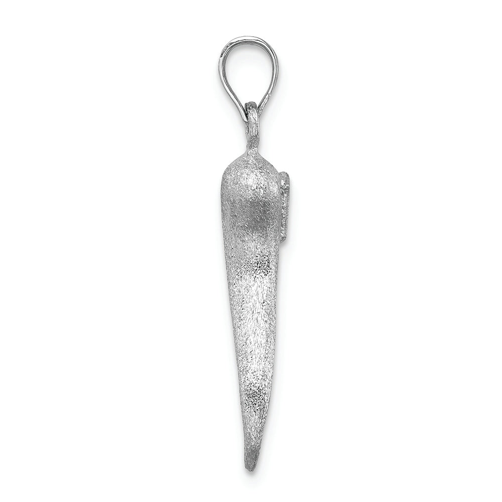 FJC Finejewelers 14k White Gold Brushed 3d Italian Horn Charm