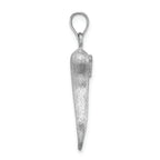 FJC Finejewelers 14k White Gold Brushed 3d Italian Horn Charm