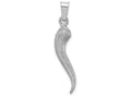 FJC Finejewelers 14k White Gold Brushed 3d Italian Horn Charm