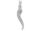 FJC Finejewelers 14k White Gold Brushed 3d Italian Horn Charm