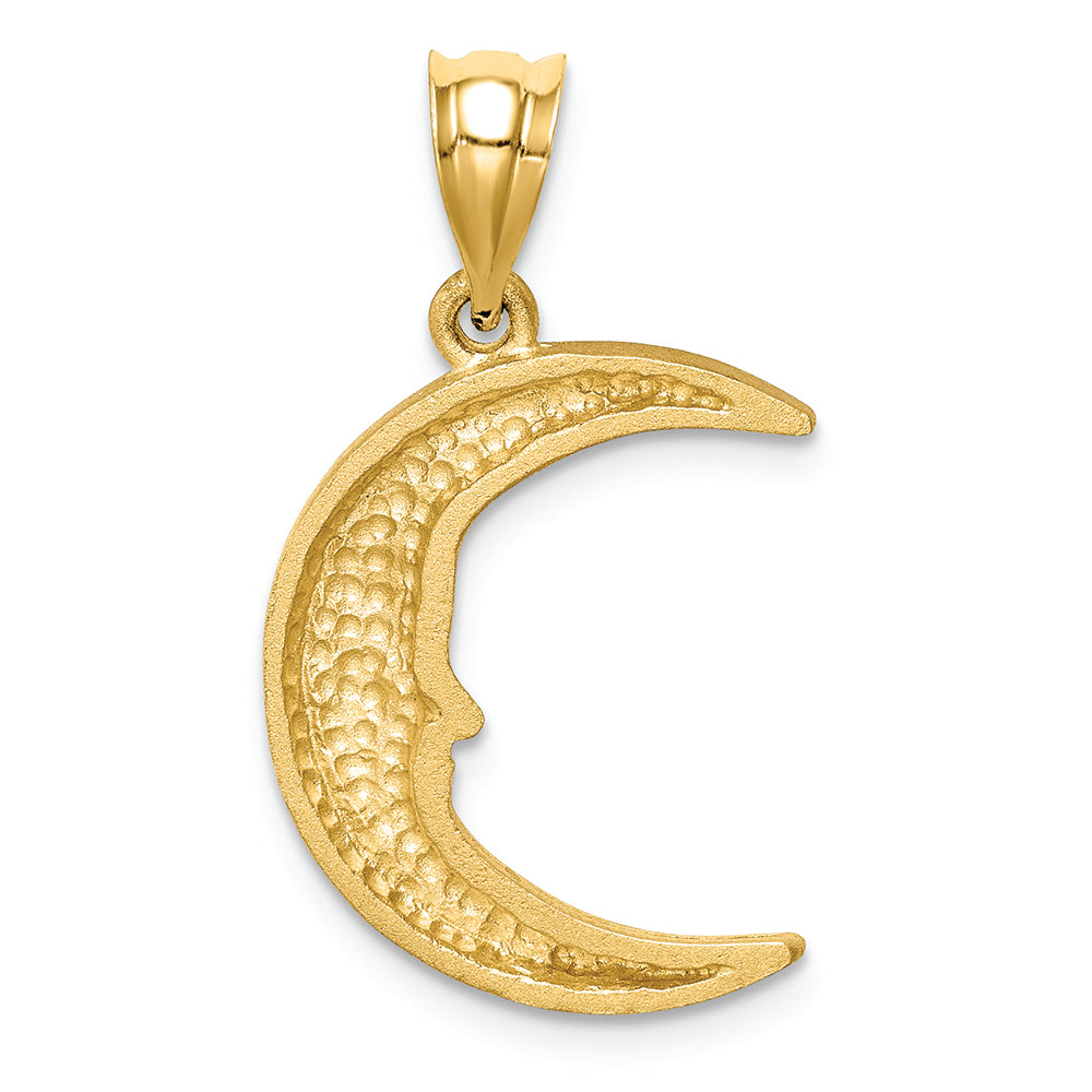 FJC Finejewelers 14k Yellow Gold Satin Bright Cut Moon Charm