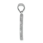 FJC Finejewelers 14k White Gold Satin Bright Cut Moon Charm