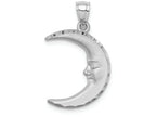 FJC Finejewelers 14k White Gold Satin Bright Cut Moon Charm