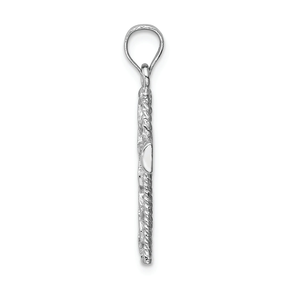 FJC Finejewelers 14k White Gold Polished Braided Cross Charm