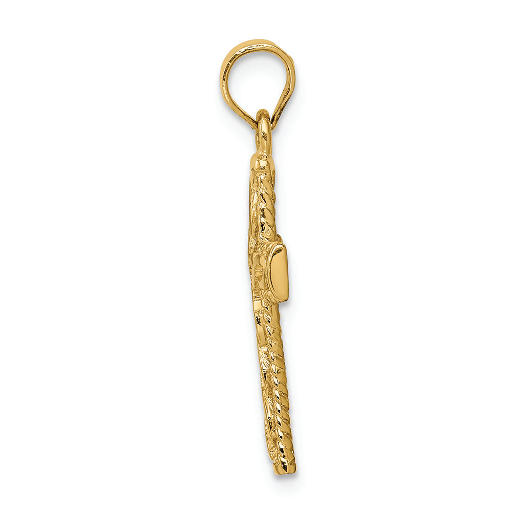 FJC Finejewelers 14k Yellow Gold Polished Braided Cross Charm