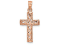 FJC Finejewelers 14k Rose Gold Polished Braided Cross Charm