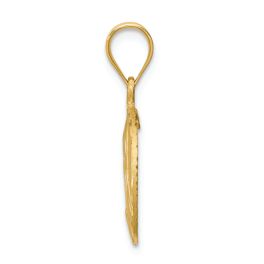 FJC Finejewelers 14k Yellow Gold Brushed Bright Cut Virgin Mary Charm