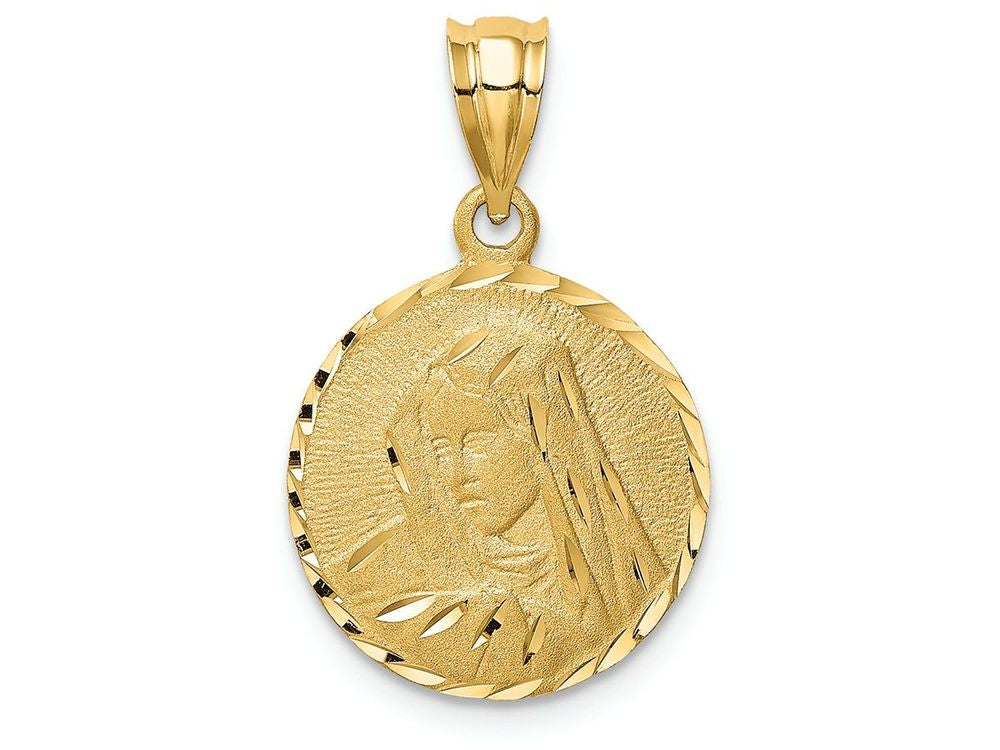 FJC Finejewelers 14k Yellow Gold Brushed Bright Cut Virgin Mary Charm
