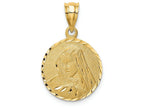 FJC Finejewelers 14k Yellow Gold Brushed Bright Cut Virgin Mary Charm