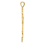 FJC Finejewelers 14k Yellow Gold Fleur De Lis Large Cross Charm
