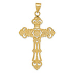 FJC Finejewelers 14k Yellow Gold Fleur De Lis Large Cross Charm
