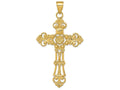 FJC Finejewelers 14k Yellow Gold Fleur De Lis Large Cross Charm