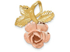 FJC Finejewelers 14k Two-tone Gold Rose Slide Charm