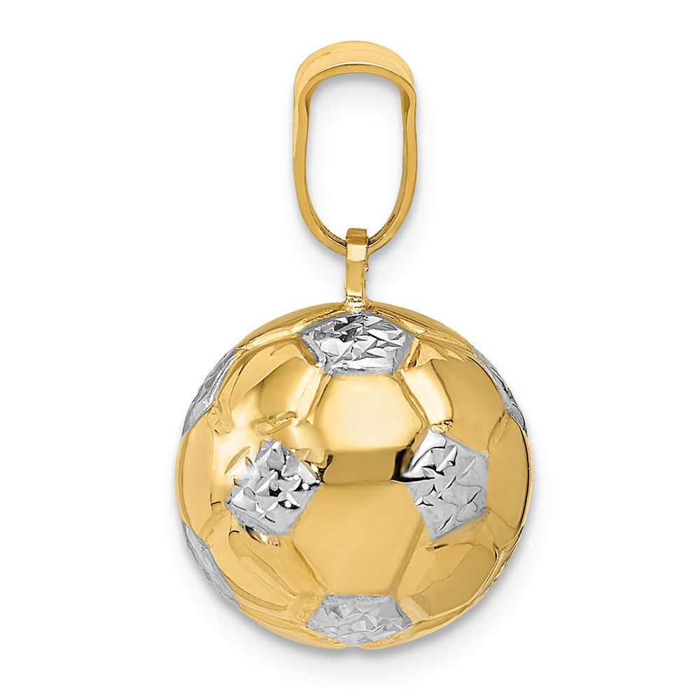 FJC Finejewelers 14k Yellow Gold with Rhodium Soccer Ball Charm