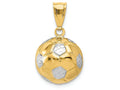 FJC Finejewelers 14k Yellow Gold with Rhodium Soccer Ball Charm