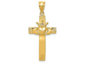 FJC Finejewelers 14k Yellow Gold Claddagh Cross Charm