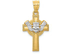 FJC Finejewelers 14k Two-tone Gold Claddagh Cross Charm