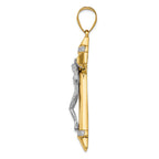 FJC Finejewelers 14k Two-tone Gold CZ Crucifix Charm