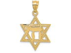 FJC Finejewelers 14k Yellow Gold Solid Polish Chai In Star Of David Charm