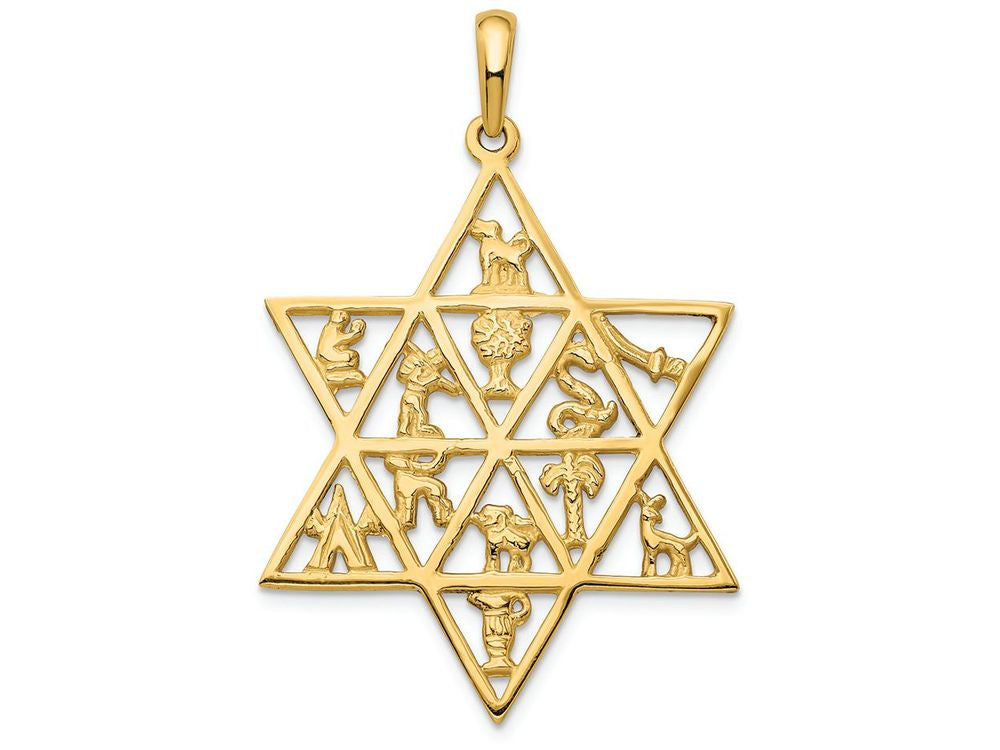 FJC Finejewelers 14k Yellow Gold Star Of David 12 Tribes Charm