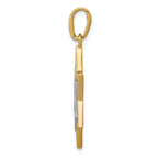 FJC Finejewelers 14k Yellow Gold with Rhodium Solid Open-back Meshed Star Of David Charm