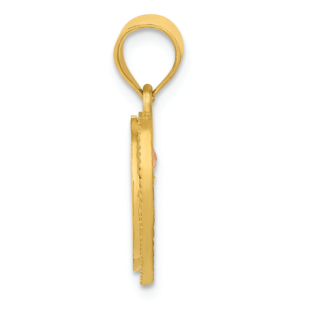 FJC Finejewelers 14 kt Two Tone Gold Initial D In Heart Charm