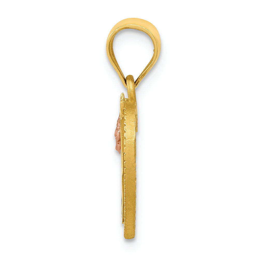 FJC Finejewelers 14 kt Two Tone Gold Initial F In Heart Charm
