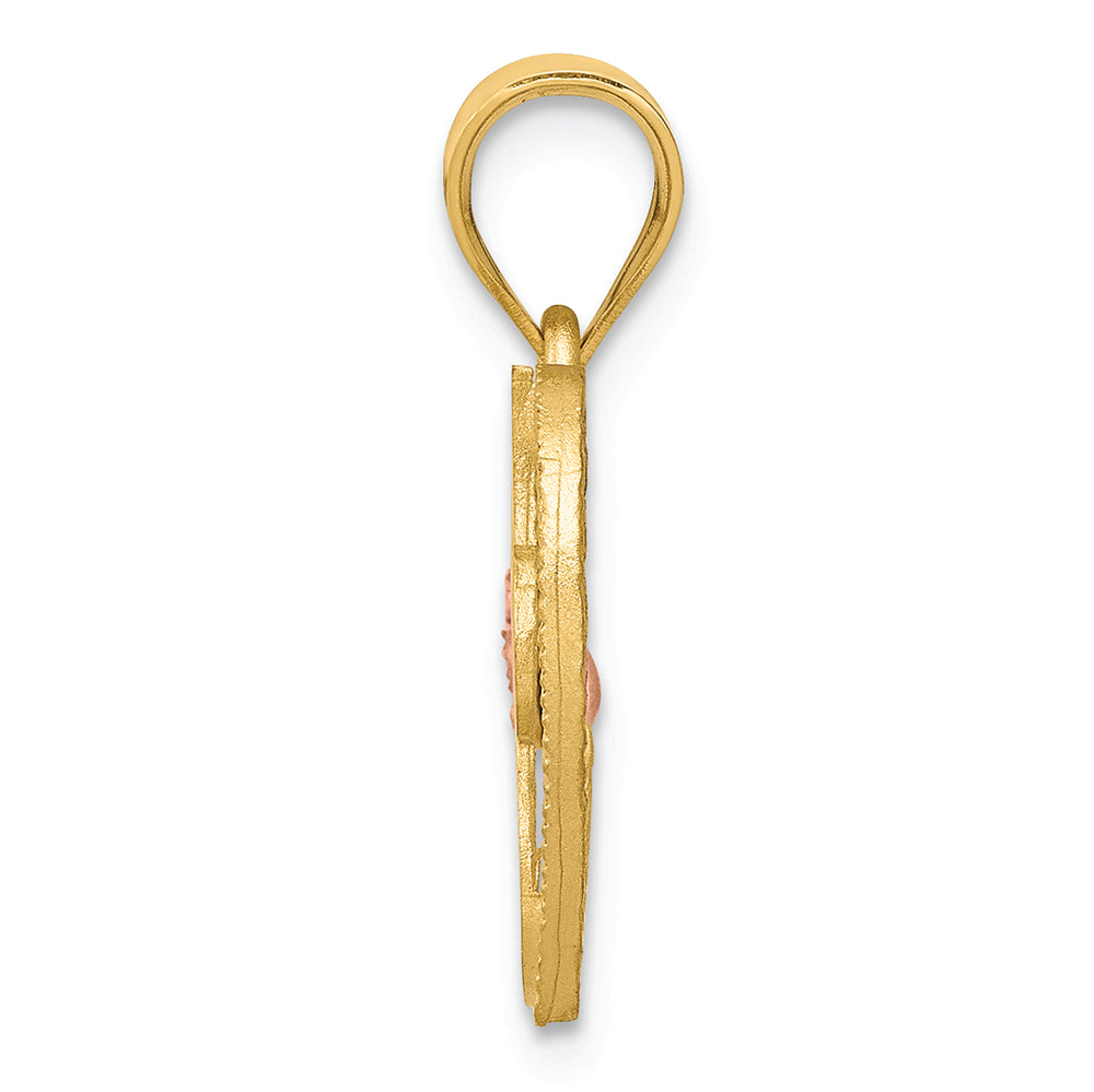 FJC Finejewelers 14 kt Two Tone Gold Initial I In Heart Charm