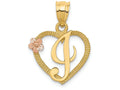 FJC Finejewelers 14 kt Two Tone Gold Initial I In Heart Charm