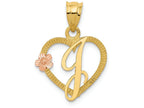 FJC Finejewelers 14 kt Two Tone Gold Initial J In Heart Charm