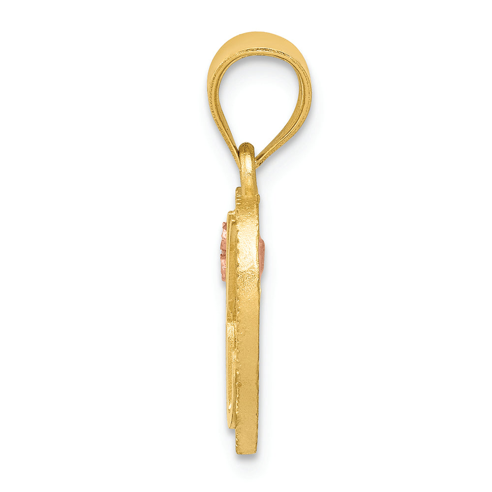 FJC Finejewelers 14k Yellow Gold Two-tone Initial K In Heart Charm