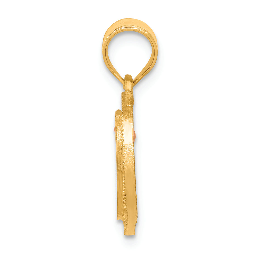 FJC Finejewelers 14 kt Two Tone Gold Initial P In Heart Charm