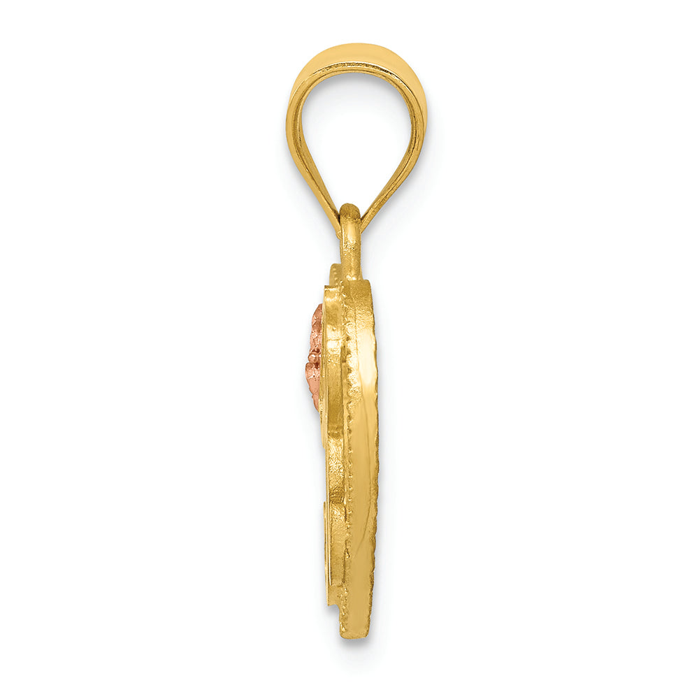 FJC Finejewelers 14 kt Two Tone Gold Initial R In Heart Charm
