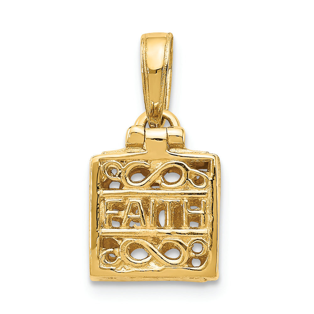 FJC Finejewelers 14k Yellow Gold Faith Hope Prayer Box Charm