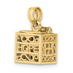 FJC Finejewelers 14k Yellow Gold Faith Hope Prayer Box Charm