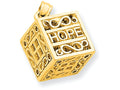 FJC Finejewelers 14k Yellow Gold Faith Hope Prayer Box Charm