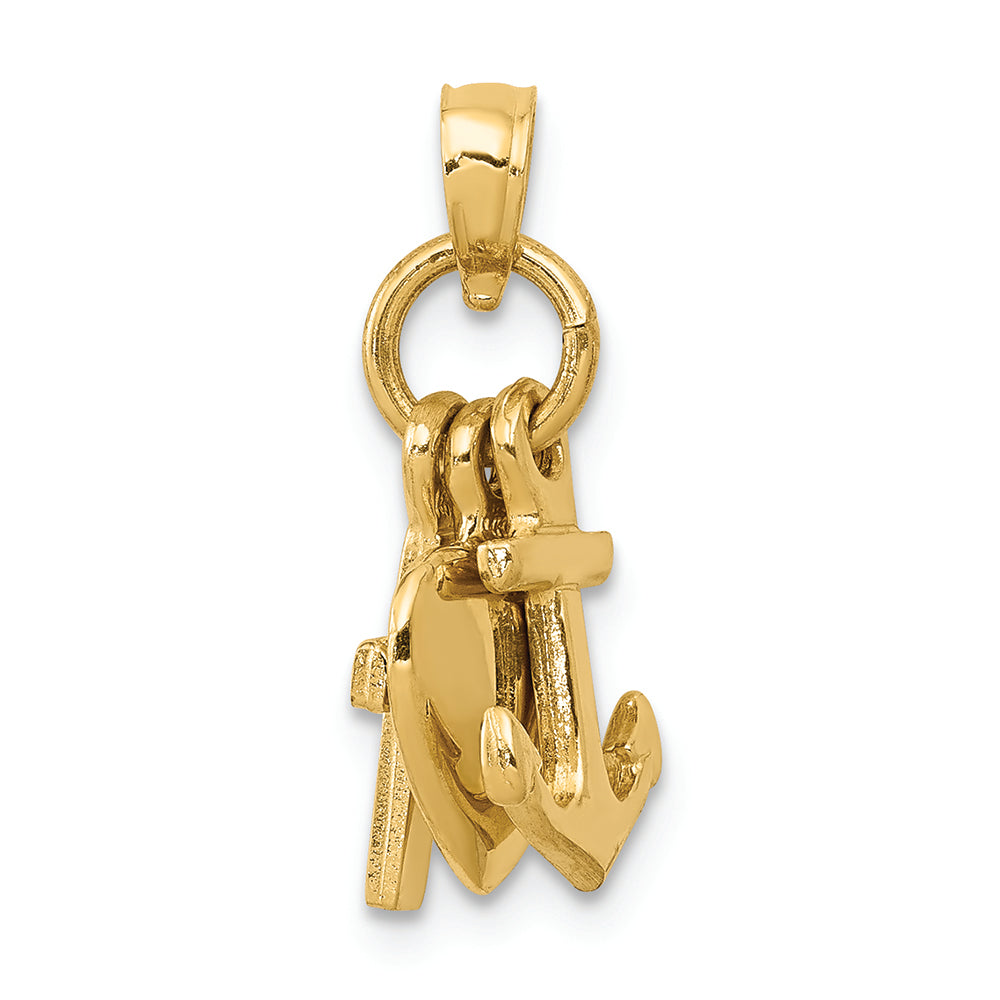 FJC Finejewelers 14k Yellow Gold Faith  Hope Charity Charm