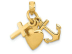 FJC Finejewelers 14k Yellow Gold Faith  Hope Charity Charm