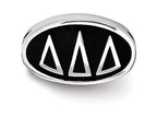 LogoArt Sterling Silver 15.25mm Delta Delta Delta Oval Letters Bead Charm